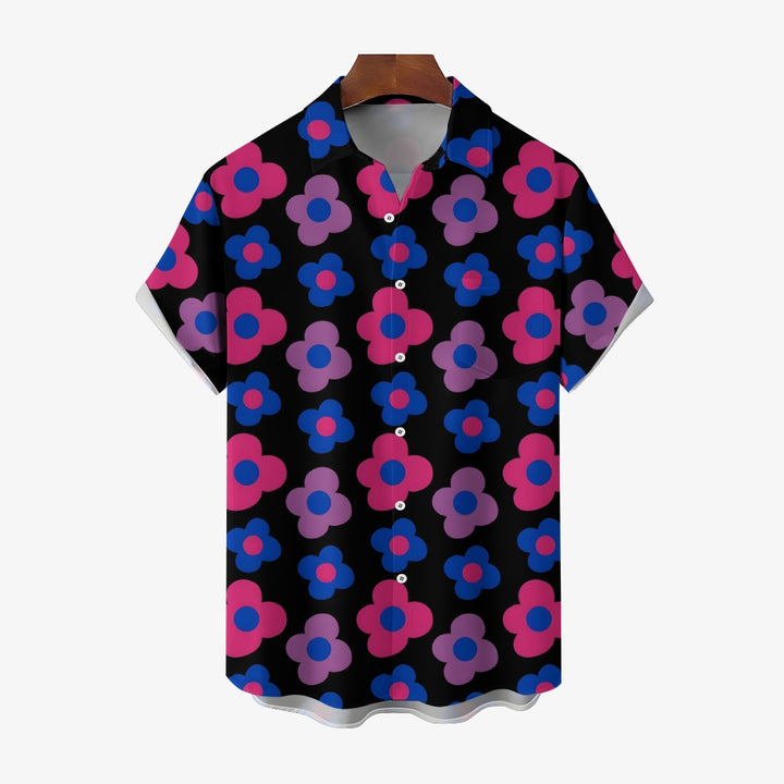 Men's Flowers Casual Short Sleeve Shirt 2311000574