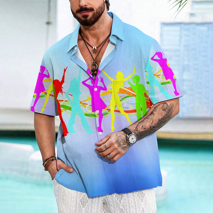 Music Festival Gradient Print Casual Vacation Shirt 2405002148