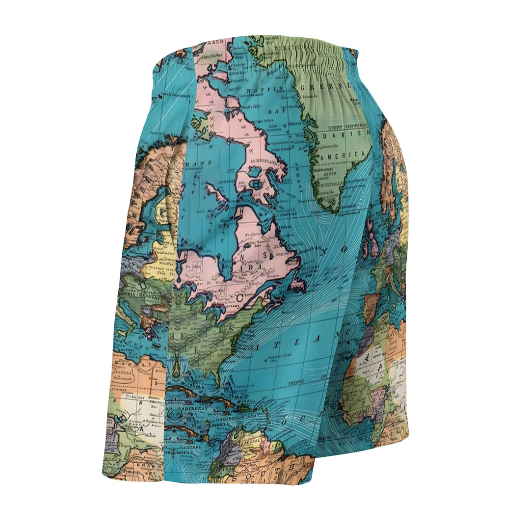 Men's Sport Fashion Map Print Board Shorts 2307101626