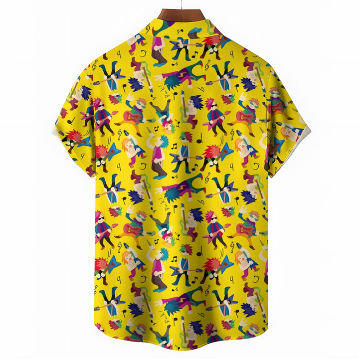 Men's Crazy Rock Music Casual Short Sleeve Shirt 2312000474
