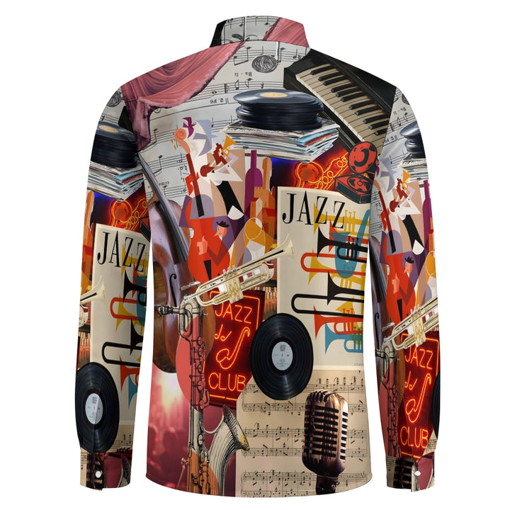 Casual Music Printed Long Sleeved Shirt 2309000887