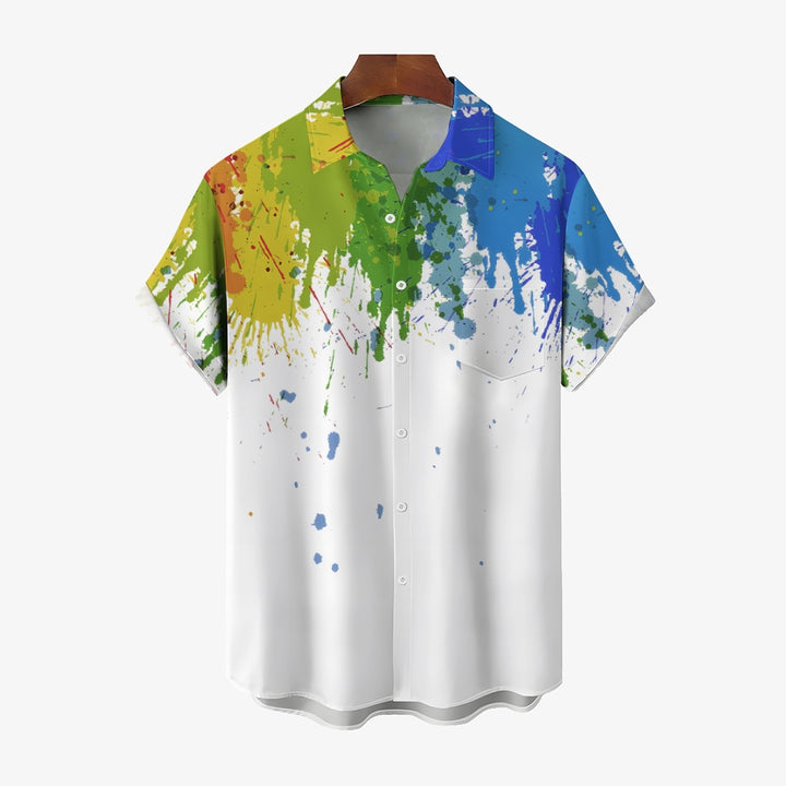 Art Print Casual Short-Sleeved Shirt 2405002178