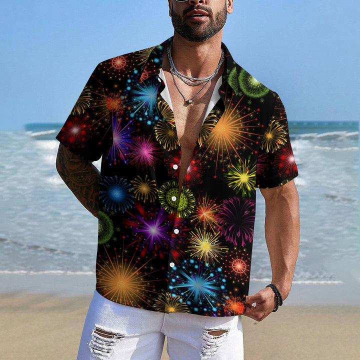 Men's Creative Star Pattern Graphic Print Shirt 2405002278