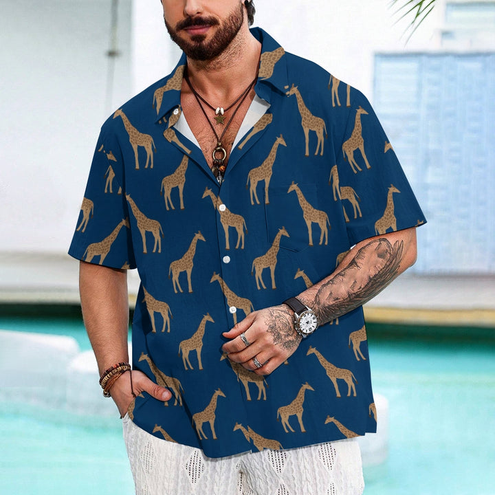 Men's Giraffe Casual Short Sleeve Shirt 2312000252