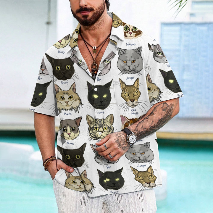 Men's Cat 3D Print Casual Short Sleeve Shirt 2405002335