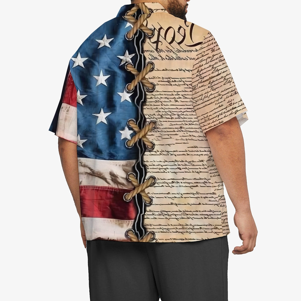 Declaration of Freedom Independence Day Flag Short Sleeve Shirt 2404001796