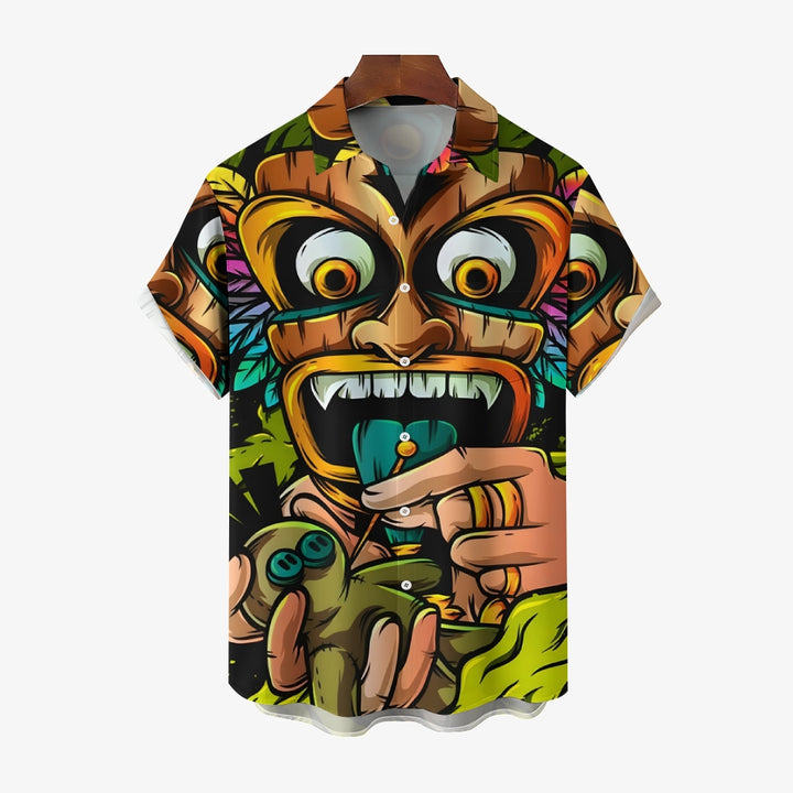 Men's TIKI Art Casual Short Sleeve Shirt 2312000351