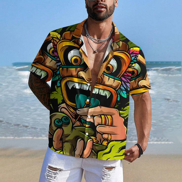 Men's TIKI Art Casual Short Sleeve Shirt 2312000351