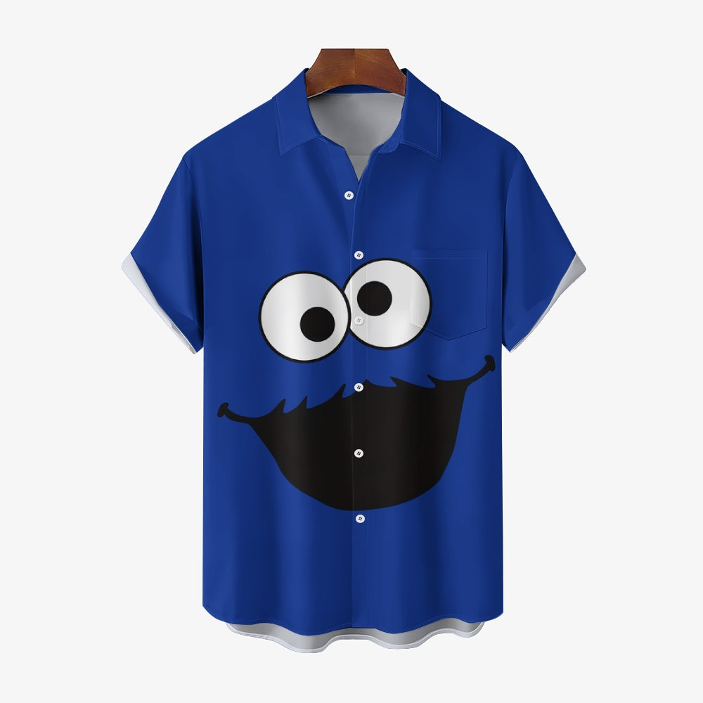 Casual Short-Sleeved Shirt Worn By Cartoon Characters With Friends 2401000301