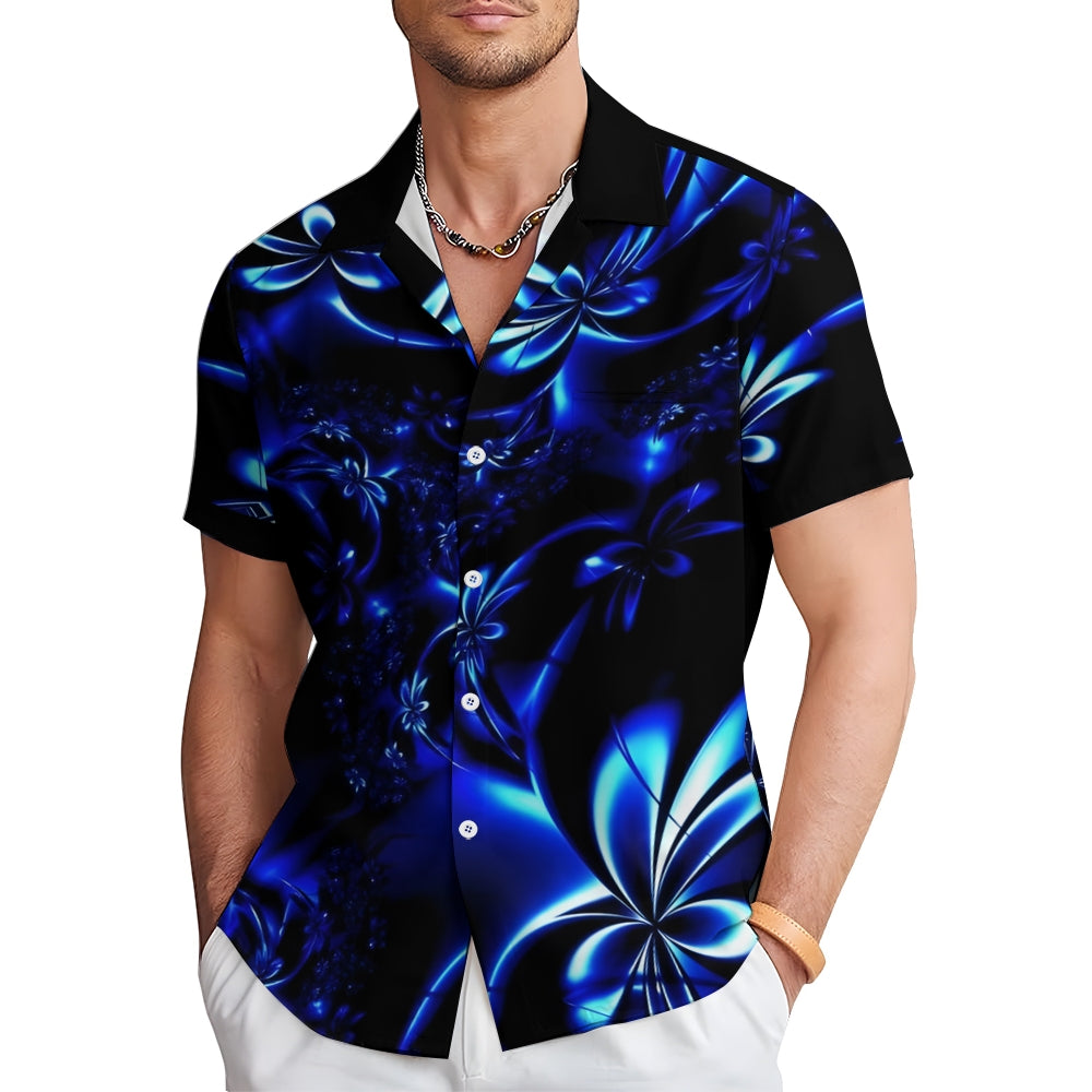 Hawaiian Floral 3D Print Bamboo Linen Short Sleeve Shirt 2406000156