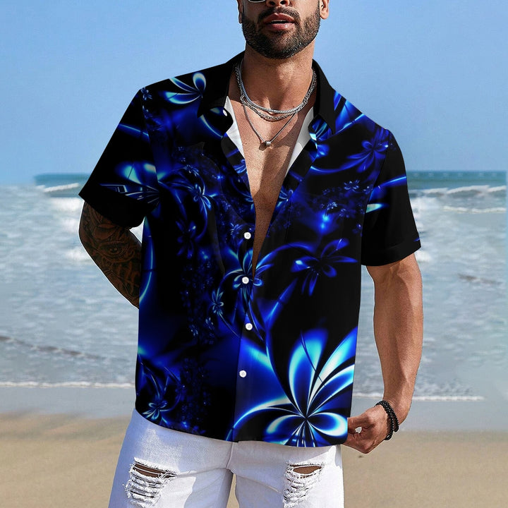 Hawaiian Floral 3D Print Bamboo Linen Short Sleeve Shirt 2406000156