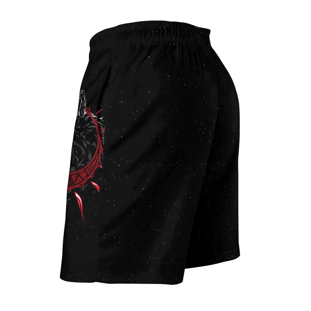 Men's Norse Mythology Wolf Gradient Drawstring Shorts 2406000161