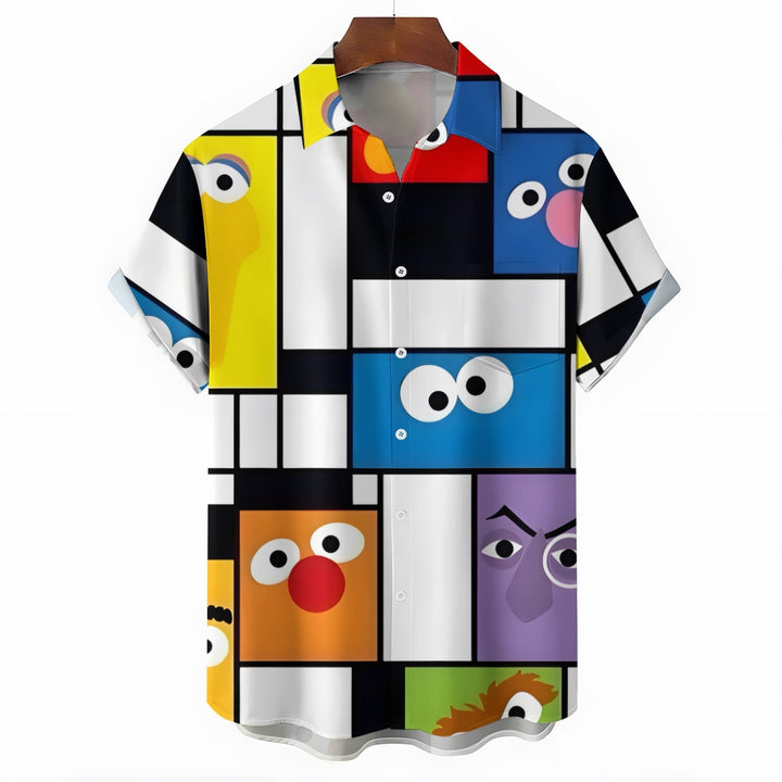 Men's Cartoon Character Art Print Casual Fashion Short Sleeve Shirt 2307101487