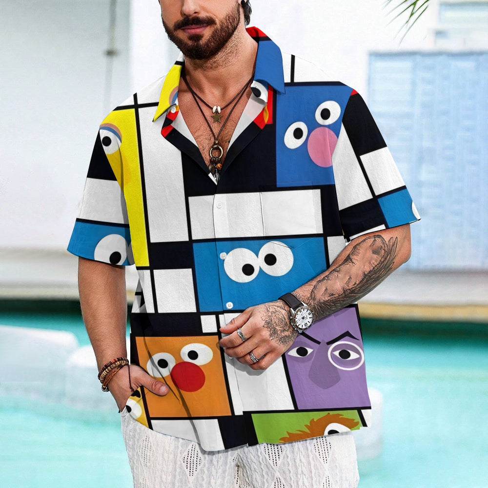 Men's Cartoon Character Art Print Casual Fashion Short Sleeve Shirt 2307101487