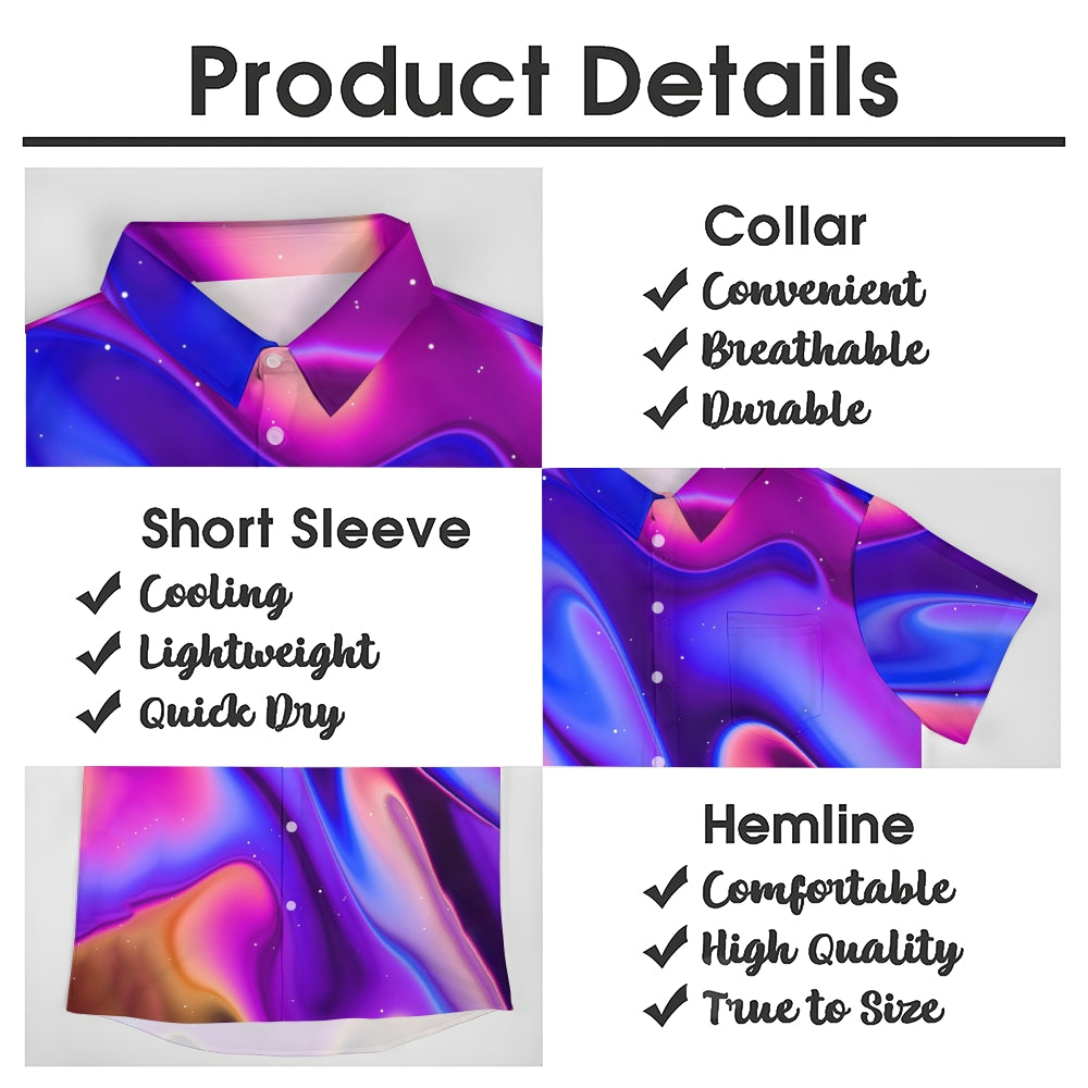 Men's Fluid Art Casual Short Sleeve Shirt 2312000488