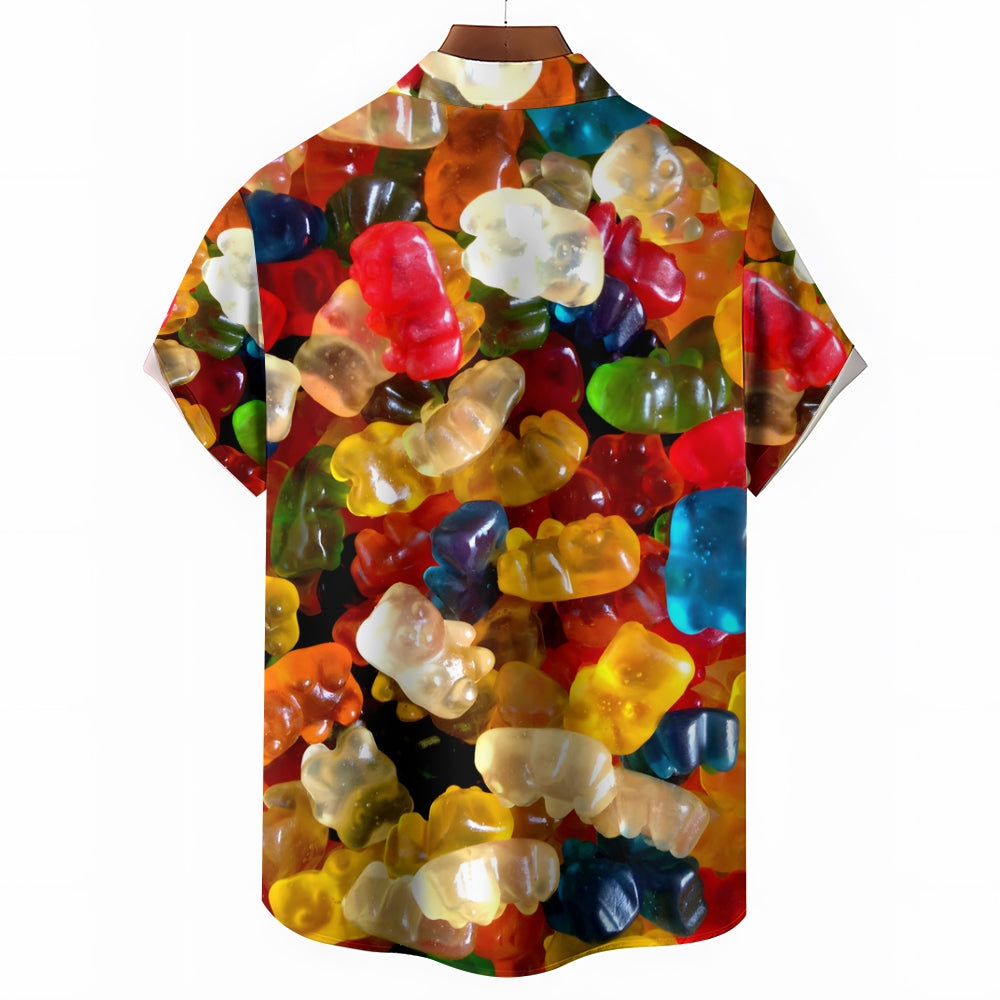 Men's Gummy Bear Casual Fashion Short Sleeve Shirt 2307101282