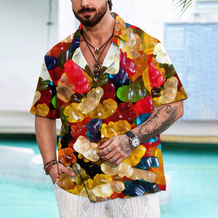 Men's Gummy Bear Casual Fashion Short Sleeve Shirt 2307101282