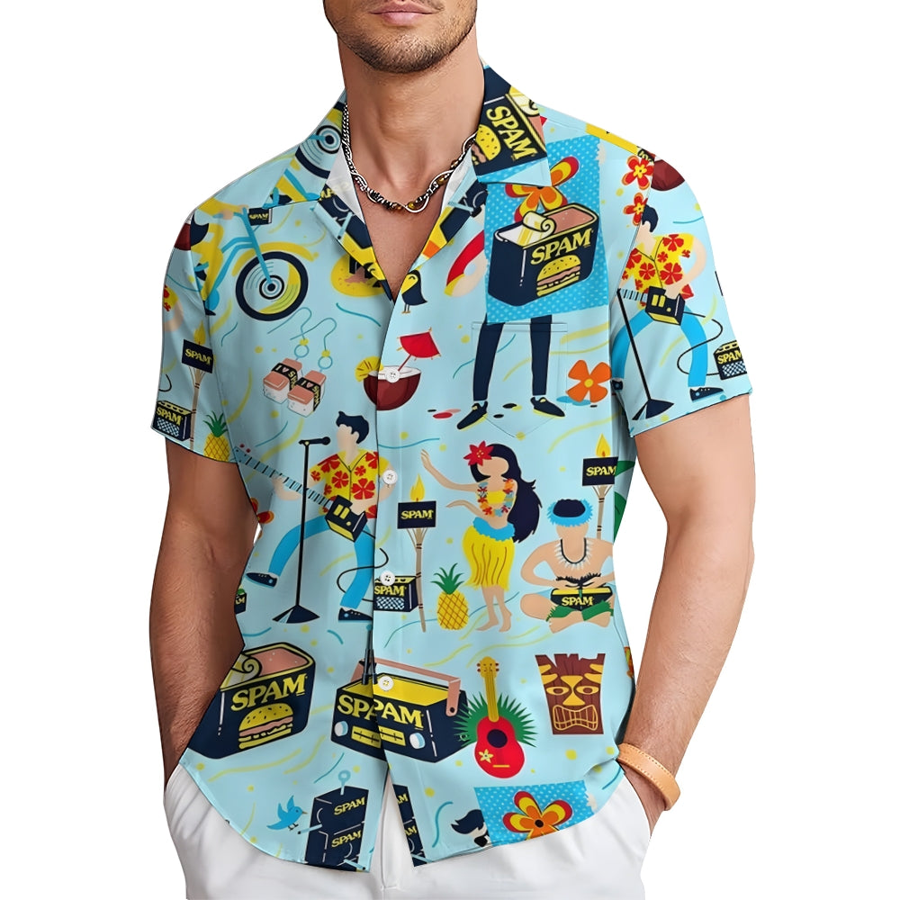 Men's Hawaiian Casual Short Sleeve Shirt 2401000195