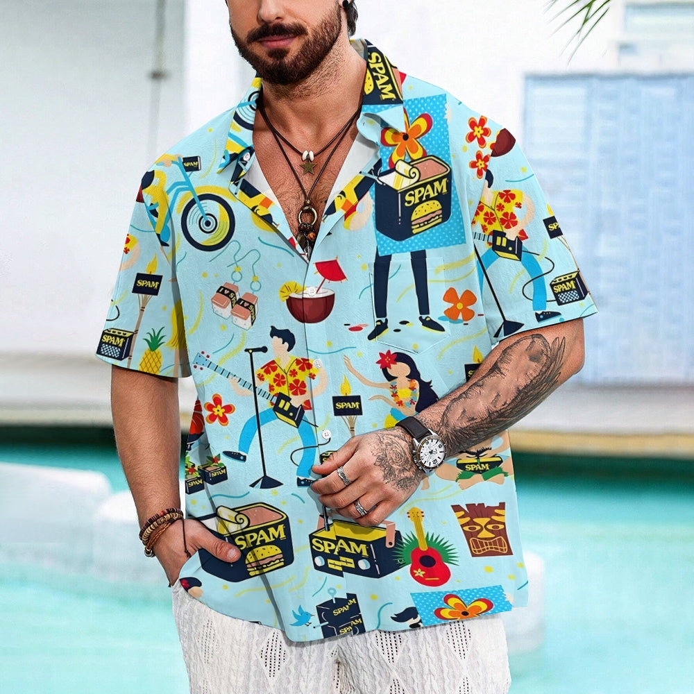 Men's Hawaiian Casual Short Sleeve Shirt 2401000195