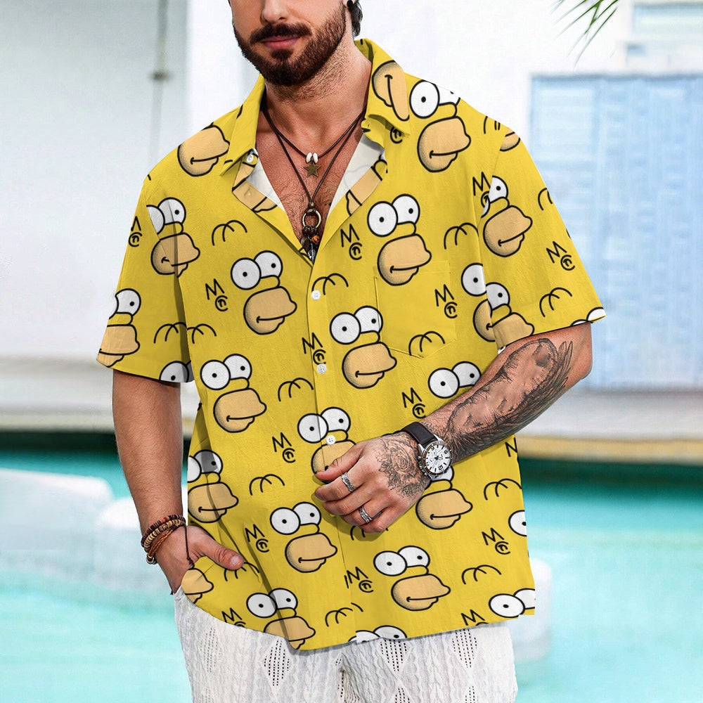 Yellow Cartoon Character Cartoon Costume Printing Short Sleeve Shirt 2401000204