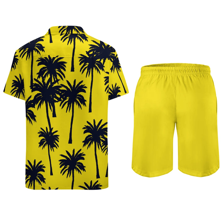 Men's Relaxation Vacation Palm Tree Art Printing Shorts Suit 2406000749