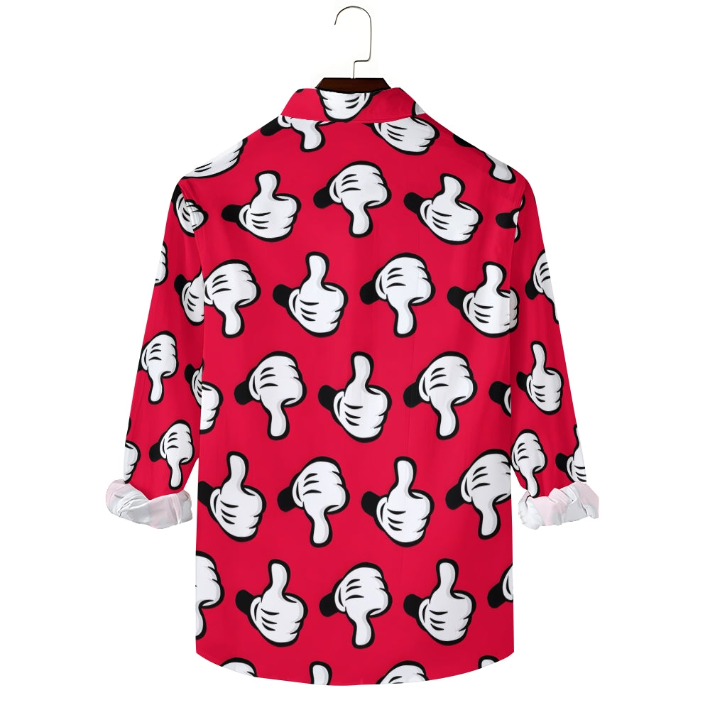 Men's Cartoon Casual Printed Long Sleeve Shirt 2402000095