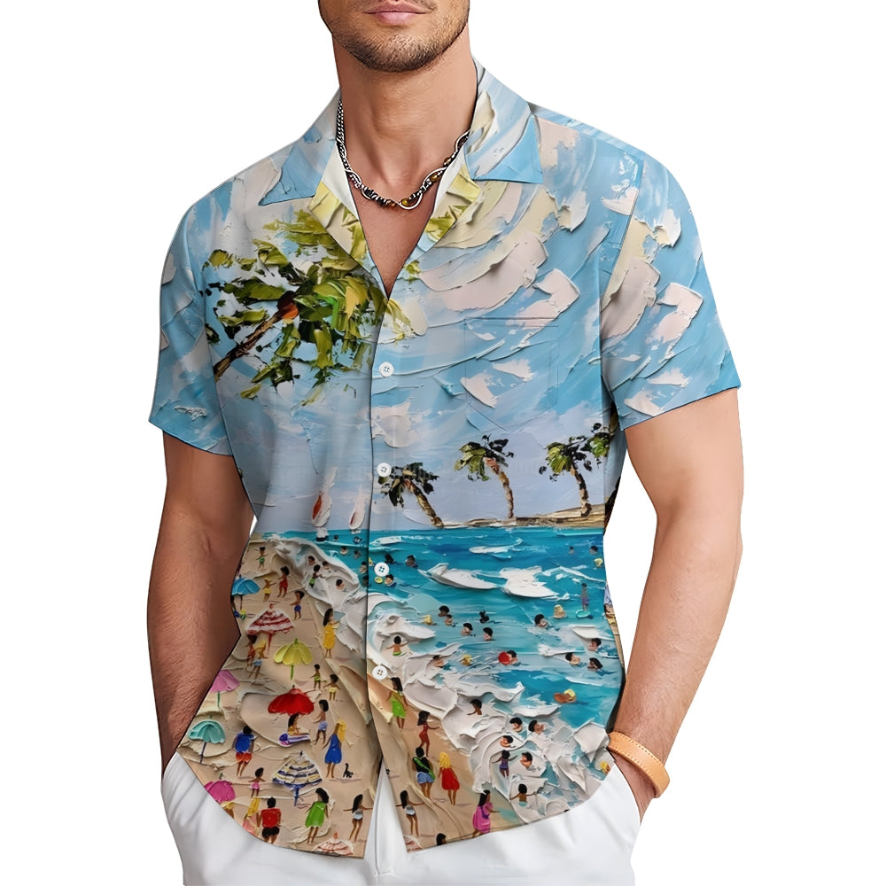 Men's Hawaiian Casual Short Sleeve Shirt 2406000953