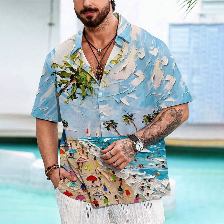 Men's Hawaiian Casual Short Sleeve Shirt 2406000953