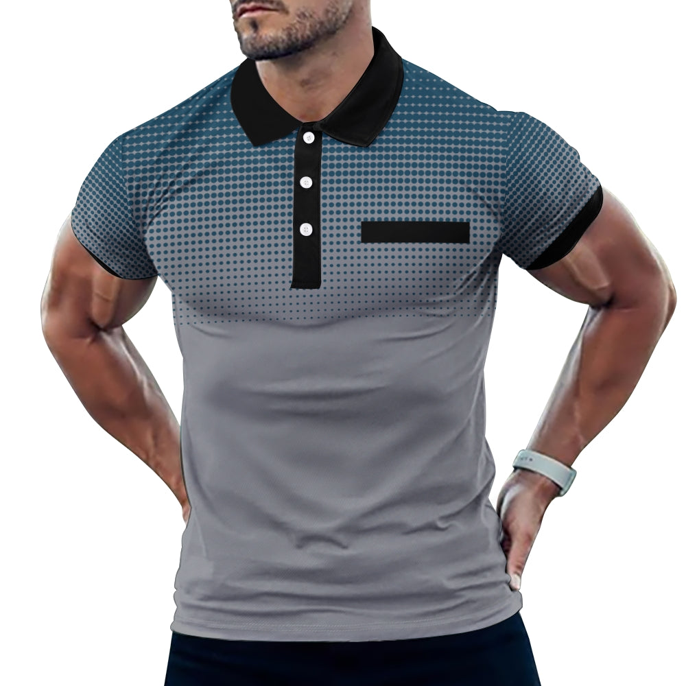 Men's Fashionable Gradient Polo Shirts 2408000112