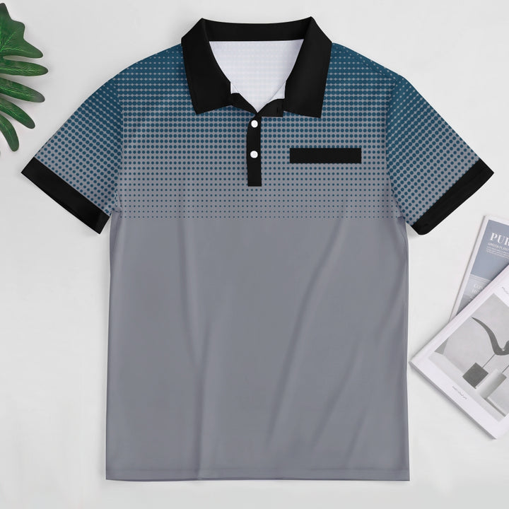 Men's Fashionable Gradient Polo Shirts 2408000112