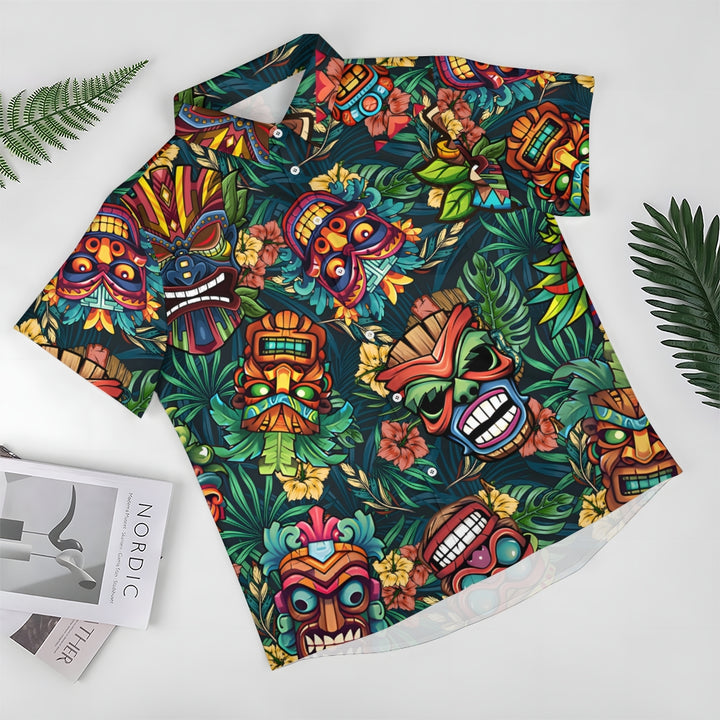 Men's TIKI Art Casual Short Sleeve Shirt 2312000359