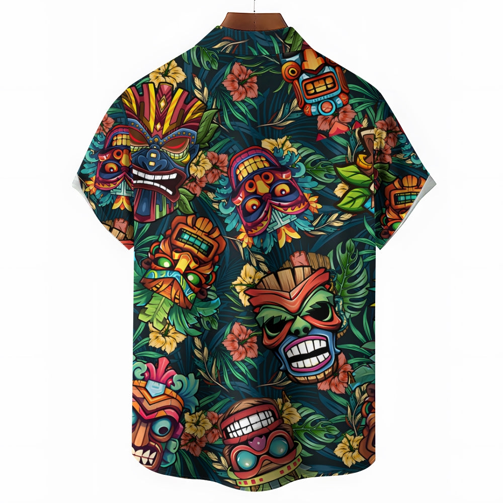 Men's TIKI Art Casual Short Sleeve Shirt 2312000359