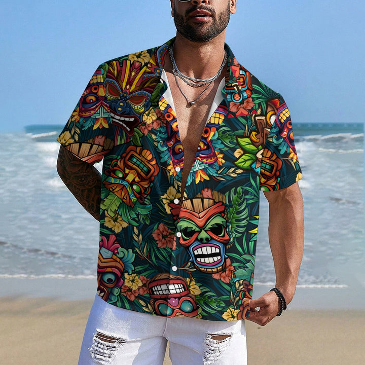 Men's TIKI Art Casual Short Sleeve Shirt 2312000359