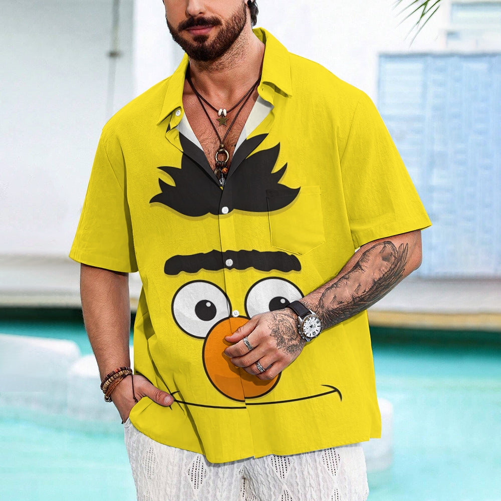 Casual Short-Sleeved Shirt Worn By Cartoon Characters With Friends 2401000301