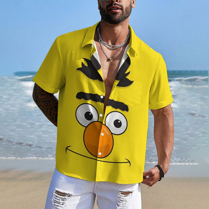 Casual Short-Sleeved Shirt Worn By Cartoon Characters With Friends 2401000301