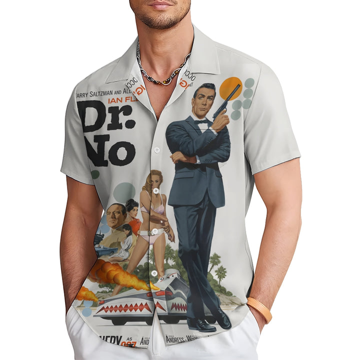 Hawaiian Movie Character Oversized Short Sleeve Shirt 2406001590