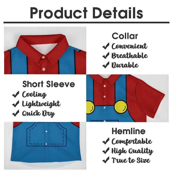 Game Cartoon Chest Pocket Casual Printed Short Sleeve Shirt 2406001683