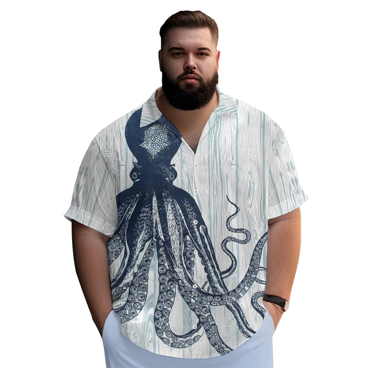 Hawaiian Octopus Oversized Short Sleeve Shirt 2406001768