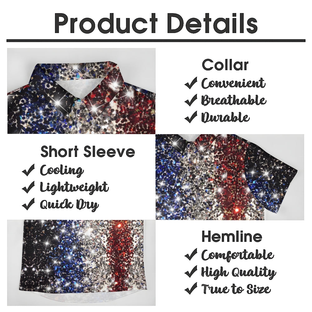 Novelty 3d Star Print Casual Short Sleeve Shirt 2403000170