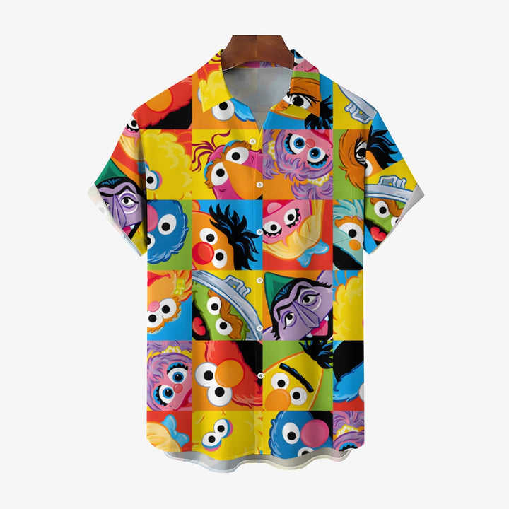 Men's Cartoon Character Casual Short Sleeve Shirt 2401000339