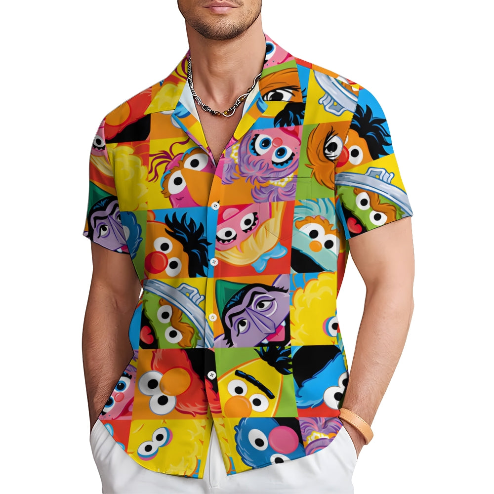 Men's Cartoon Character Casual Short Sleeve Shirt 2401000339