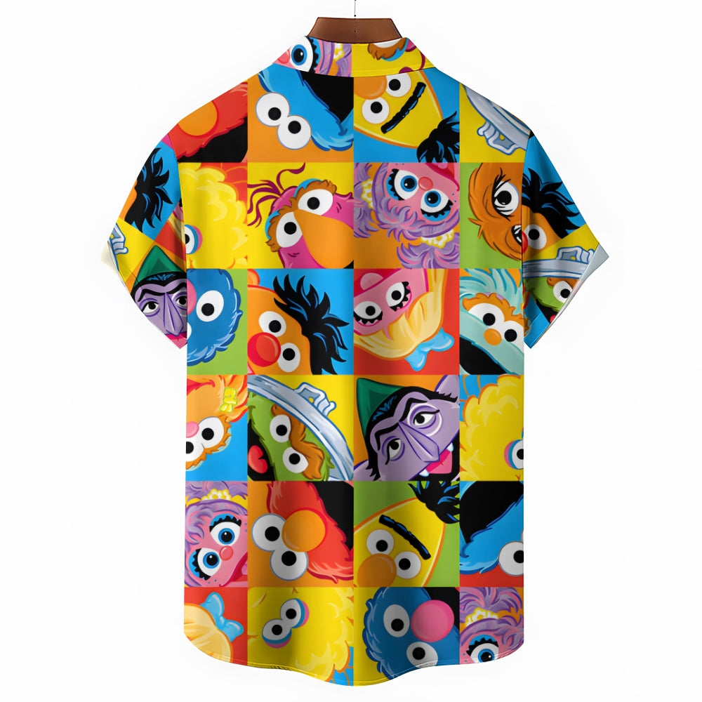 Men's Cartoon Character Casual Short Sleeve Shirt 2401000339