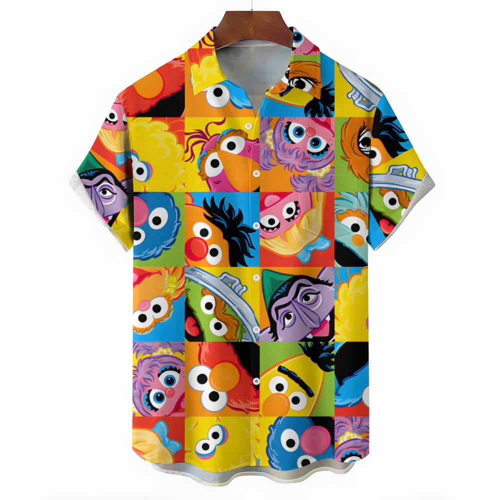 Men's Cartoon Character Casual Short Sleeve Shirt 2401000339