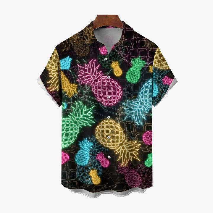 Men's Fashion Pineapple Graphic Print Shirt 2406002478