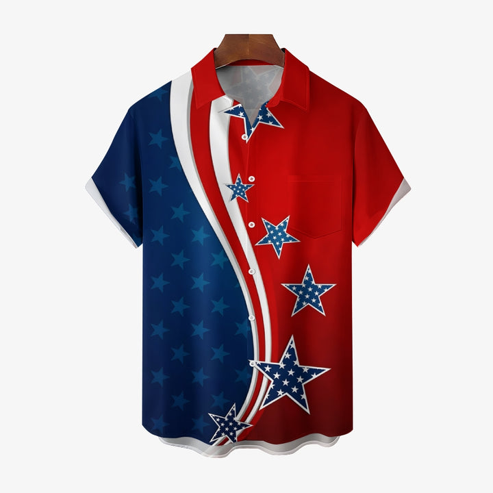 Men's Patriotic Casual Short Sleeve Shirt 2401000093