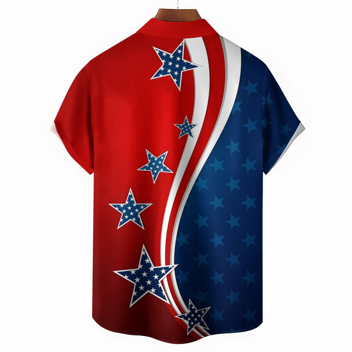 Men's Patriotic Casual Short Sleeve Shirt 2401000093