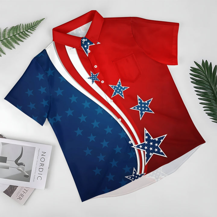 Men's Patriotic Casual Short Sleeve Shirt 2401000093