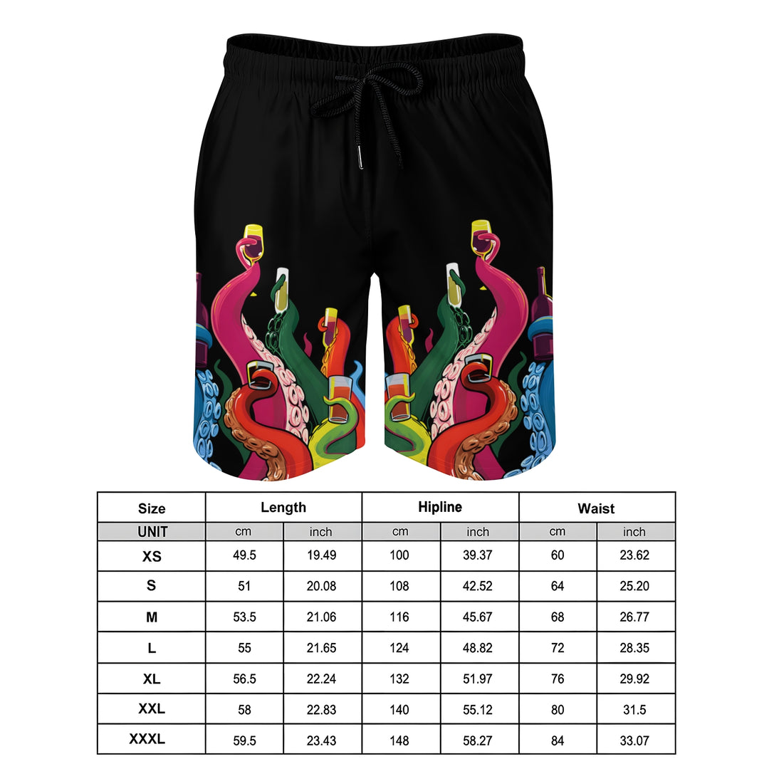 Men's Octopus Tentacles Cheers Sports Fashion Beach Shorts 2312000015