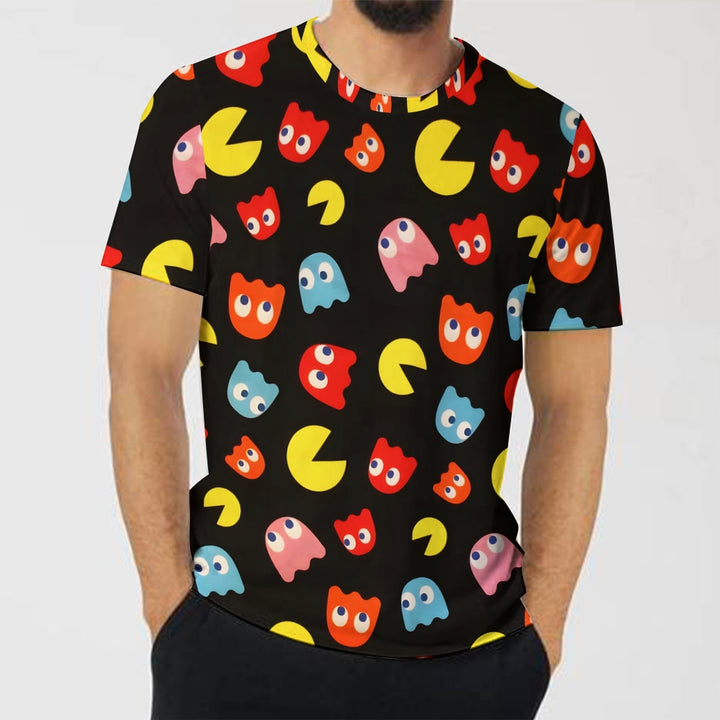 Men's Little Monster Print Round Neck Casual T-Shirt 2312000132