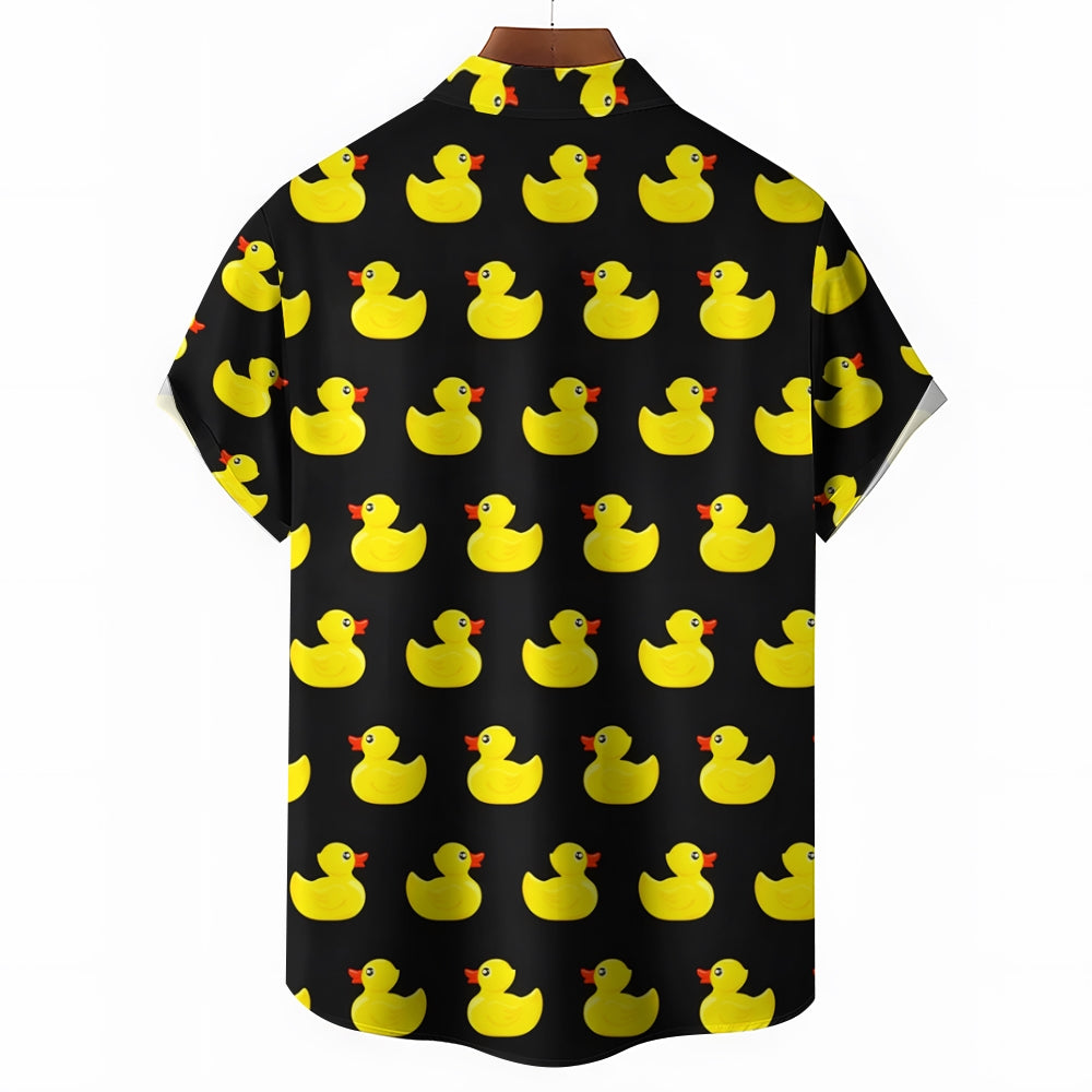 Men's Little Yellow Duck Casual Short Sleeve Shirt 2403000403